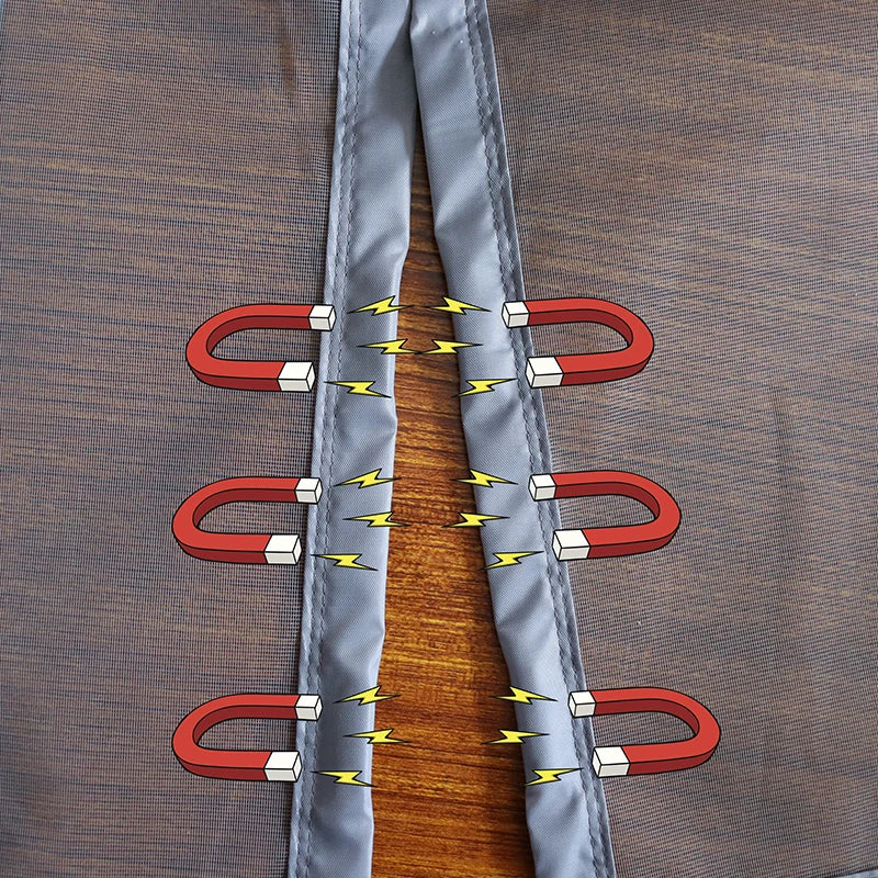 Grijze magnetische hordeur op maat